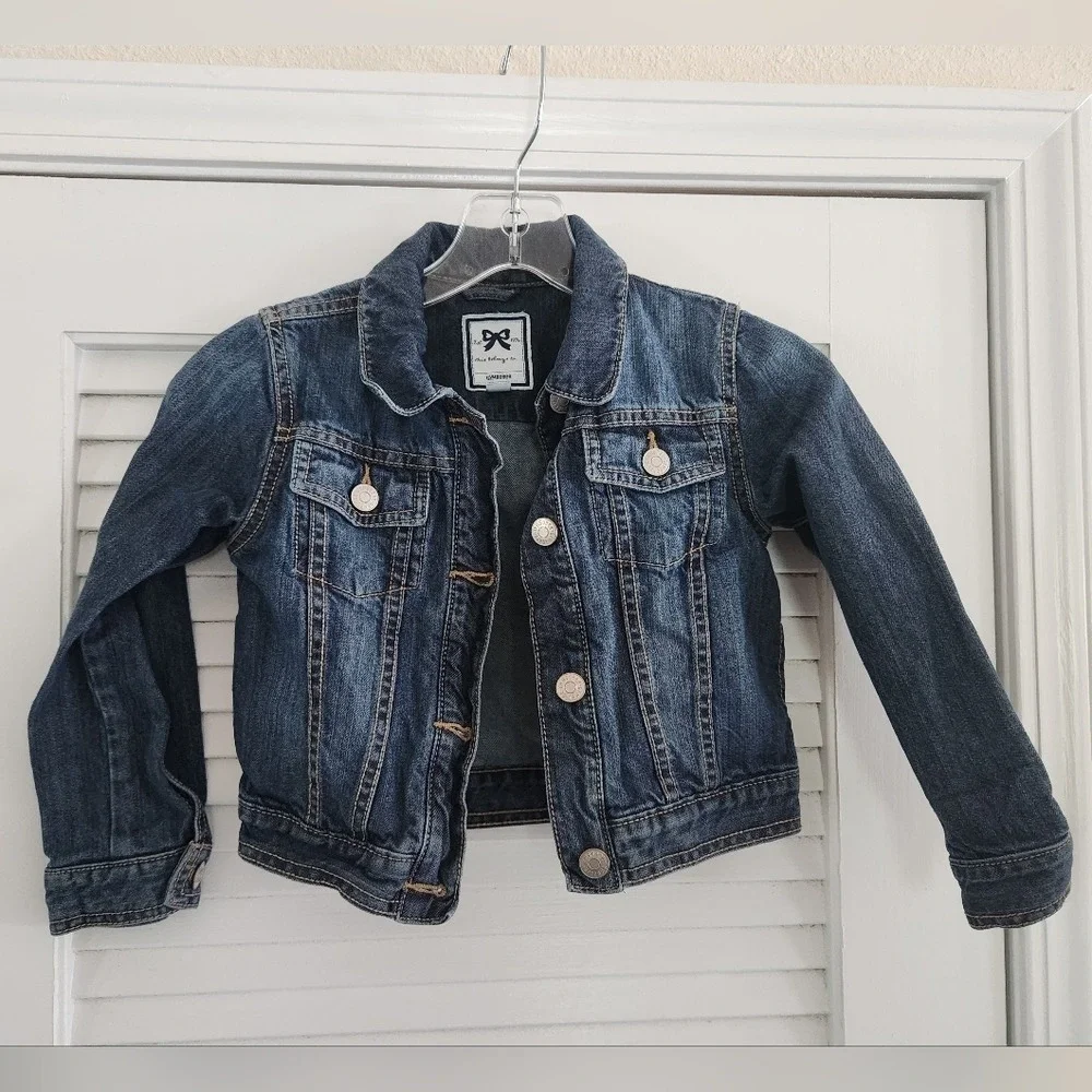 Gymboree Denim Jean Jacket Little Girl S 5/6 100% Cotton Cottagecore City Spring